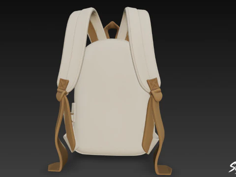 Ivory Brown Backpack 3D Model