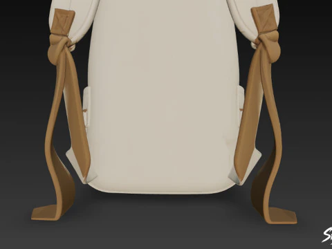 Ivory Brown Backpack 3D Model