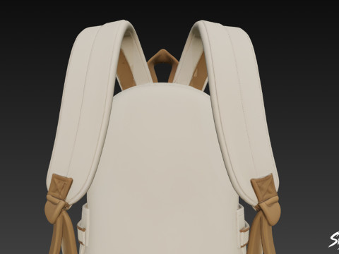 Fildişi Kahverengi Sırt Çantası 3D Model