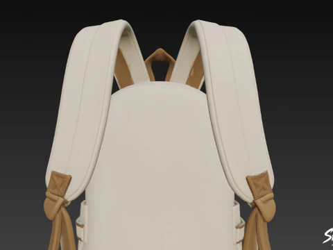 Ivory Brown Backpack 3D Model