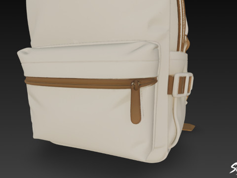 Fildişi Kahverengi Sırt Çantası 3D Model