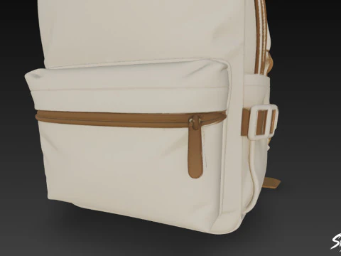 Ivory Brown Backpack 3D Model