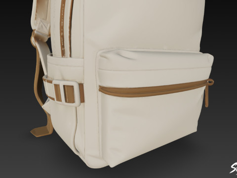 Fildişi Kahverengi Sırt Çantası 3D Model