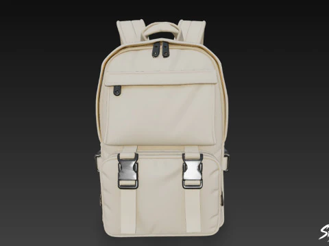 Ivory Buckle Backpack 3D Model