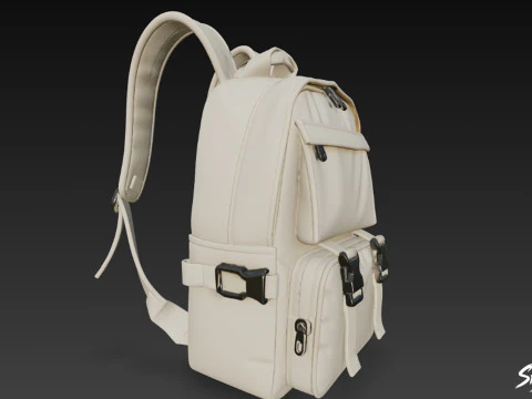 Ivory Buckle Backpack 3D Model
