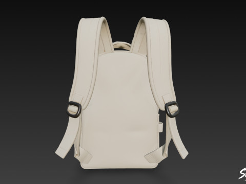 아이보리 버클 백팩 3D 모델