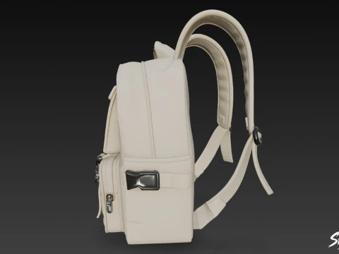 Ivory Buckle Backpack 3D Model
