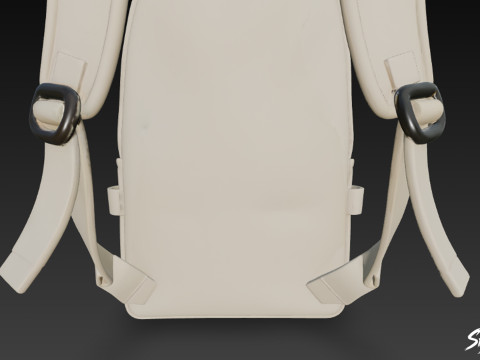 아이보리 버클 백팩 3D 모델