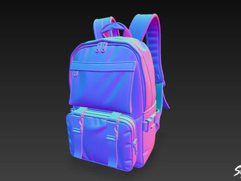 Ivory Buckle Backpack 3D Model