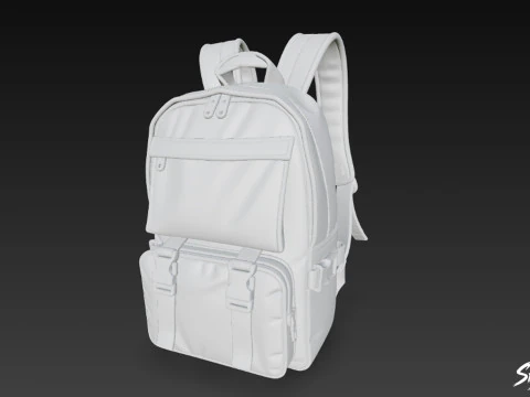 Ivory Buckle Backpack 3D Model
