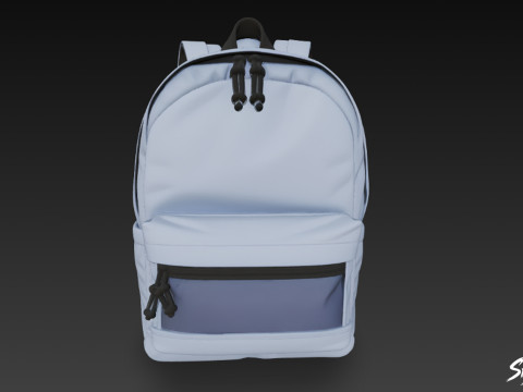 Light Blue Mesh Backpack 3D Model