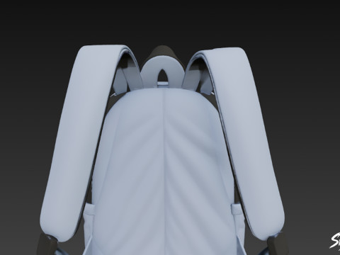 Light Blue Mesh Backpack 3D Model
