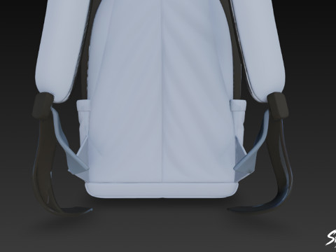 Light Blue Mesh Backpack 3D Model