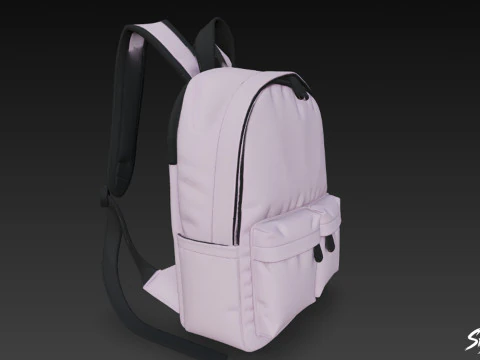 Lilac Two Pocket Backpack 3D Model