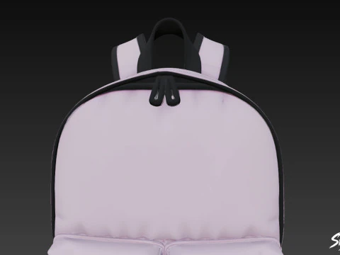Lilac Two Pocket Backpack 3D Model