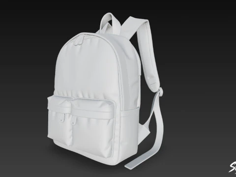 Lilac Two Pocket Backpack 3D Model