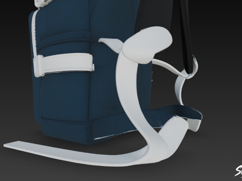 Lacivert Tokalı Sırt Çantası 3D Model