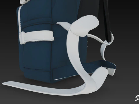 Navy Buckle Backpack 3D Model