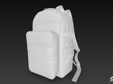 Lacivert Tokalı Sırt Çantası 3D Model