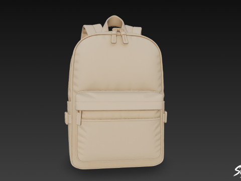 Mochila Casual Taupe Modelo 3D