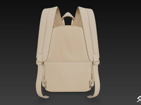 Taupe Casual Backpack 3D Model