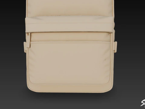 Taupe Casual Backpack 3D Model