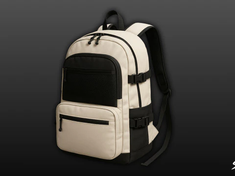Ransel Saku Jaring Dua Warna Model 3D