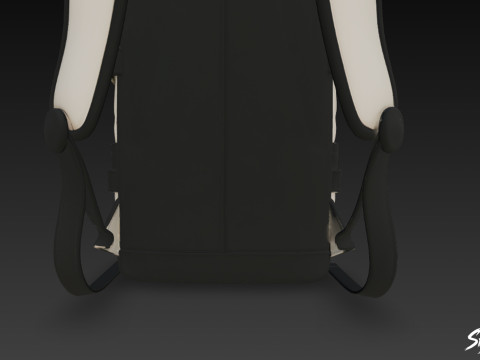 两色网状口袋背包 3D 模型