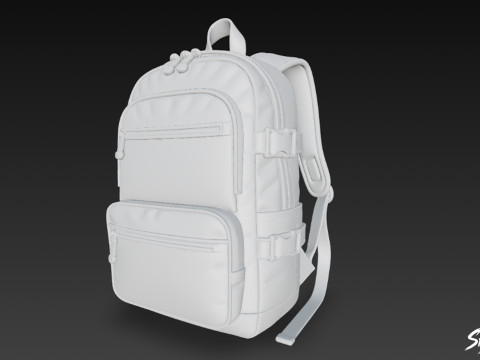 两色网状口袋背包 3D 模型