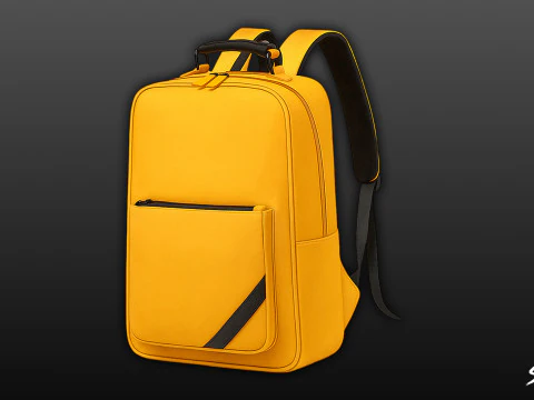 Ransel Modern Kuning Model 3D