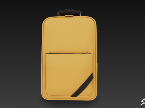 Жовтий сучасний рюкзак 3D Модель