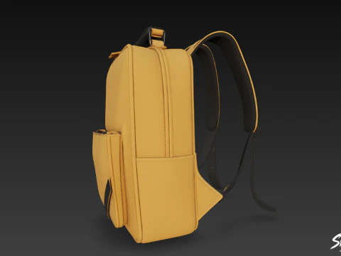 Yellow Modern Backpack 3D Model