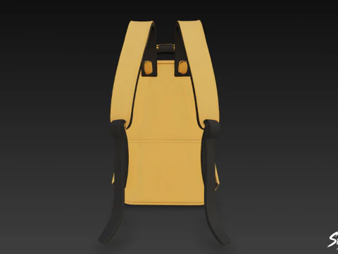 Yellow Modern Backpack 3D Model