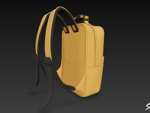 Жовтий сучасний рюкзак 3D Модель