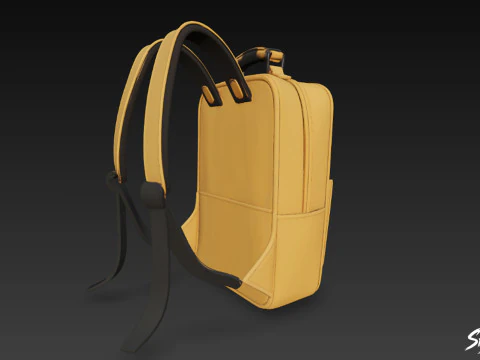 Yellow Modern Backpack 3D Model