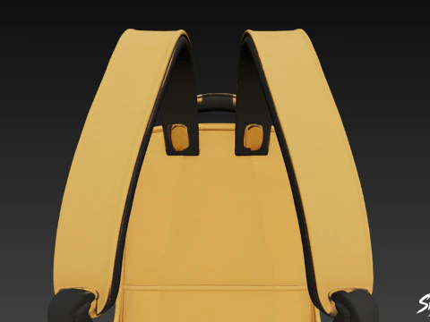 Yellow Modern Backpack 3D Model