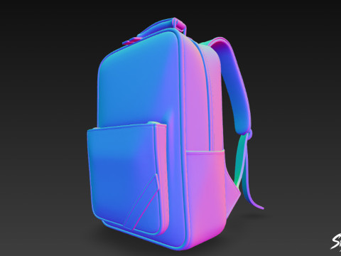 Жовтий сучасний рюкзак 3D Модель