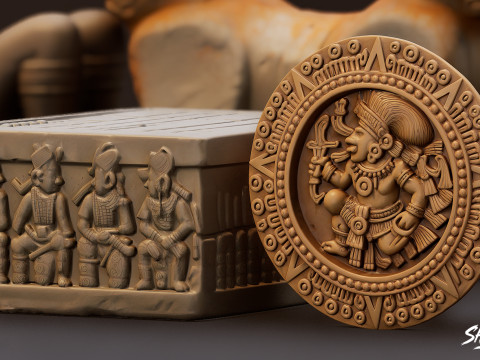 Набір статуй цивілізації майя 3D Модель