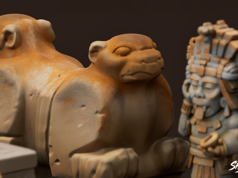 Набір статуй цивілізації майя 3D Модель