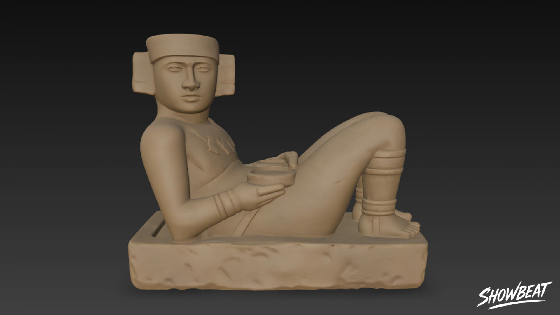 Chac Mool Statue 3D Model .c4d .max .obj .3ds .fbx .stl .blend 