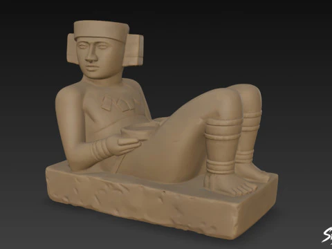 Chac Mool Statue 3D Model