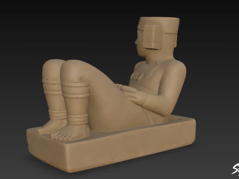 Chac Mool Statue 3D Model