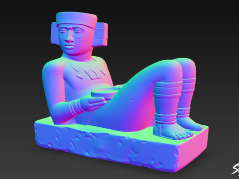 Chac Mool Statue 3D Model