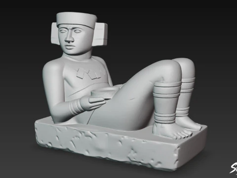 Chac Mool Statue 3D Model