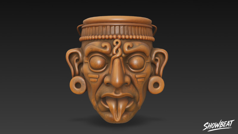 Topeng Kinich Ahau Model 3D .c4d .max .obj .3ds .fbx .stl .blend