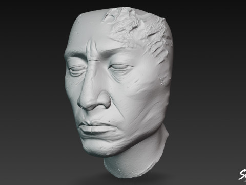 Stucco Head of Palenque 3D Model