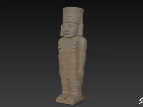 Temple of the Warriors Atlantean Figure 3D Model