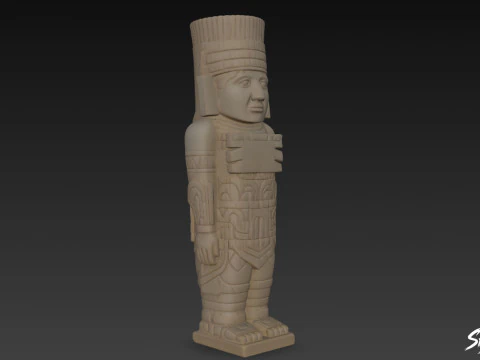 Temple of the Warriors Atlantean Figure 3D Model
