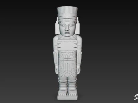 Temple of the Warriors Atlantean Figure 3D Model
