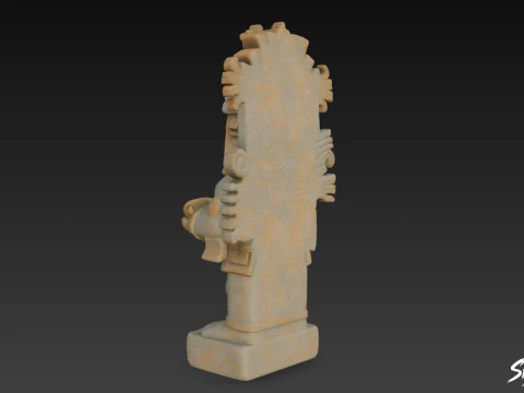 Tlaloc Statue 3D Model